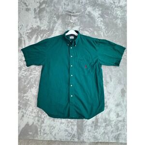 Bugle Boy Company Short Sleeve‎ Shirt Men's Green Embroidered Crest Size L